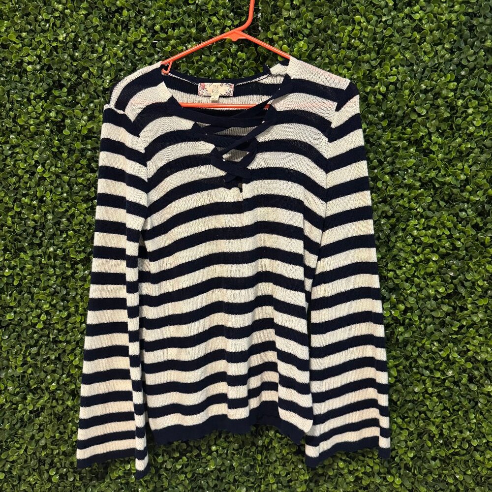 Black and white striped sweater